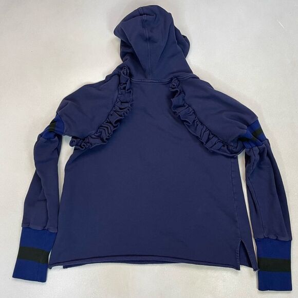 Maggie Marilyn Ruffle Follow My Lead Pullover Hoodie Women Size 8 Blue - Picture 5 of 9